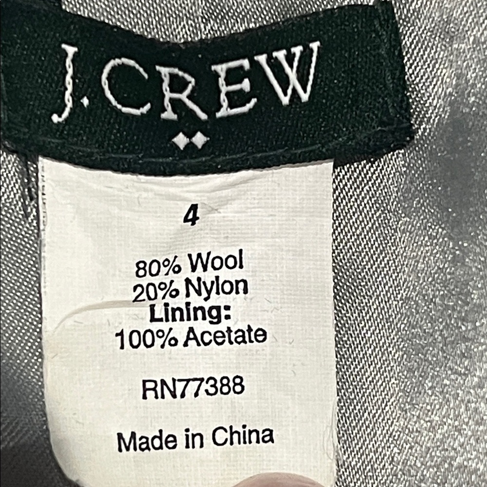✨ J. Crew Gray Wool Blazer w/ Leather Button, Size Small - Picture 2 of 7